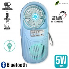 Caixa de Som Bluetooth e Ventilador CH-F306 X-Cell - Azul